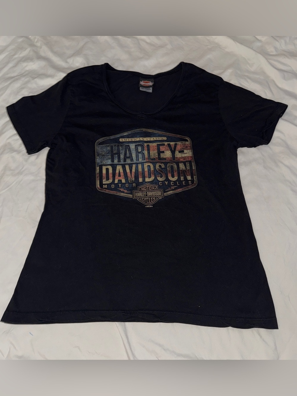 Harley-Davidson Black Short Sleeve Tee with Faded Logo